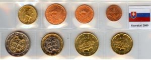 Словакия 2009 комплект 8 монети от 1 цент до 2 евро