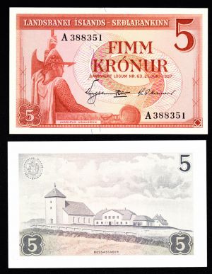 Исландия - 5 крони 1957 - I. 