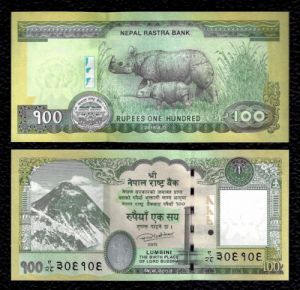 Непал - 100 рупии 2015, носорог