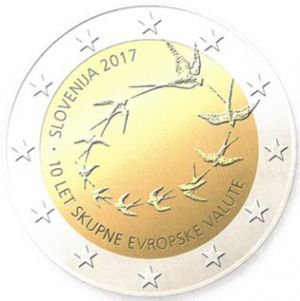 Словения 2017 - 2 евро, 10 г. от приемане на еврото