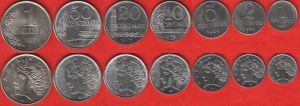 Бразилия - серия от 7 монети 1969-1976