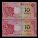 Макао - 2 банкноти по 10 патака 2012, Година на дракона, юбилейни 